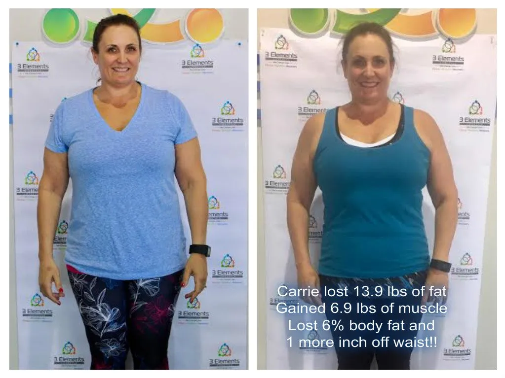 Carrie’s transformation results in just 28 days: