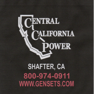 A black sign that says central california power
