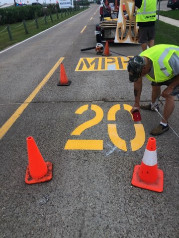 <p>Clear, Durable Speed Limit Markings</p>